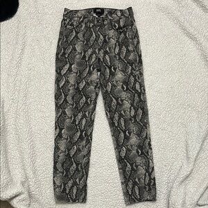 PAIGE Black and Gray Snake Print Trousers